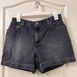Faded Glory Chino Jean Shorts Womens Size 10 Blue Dark Wash Denim ClassicPockets